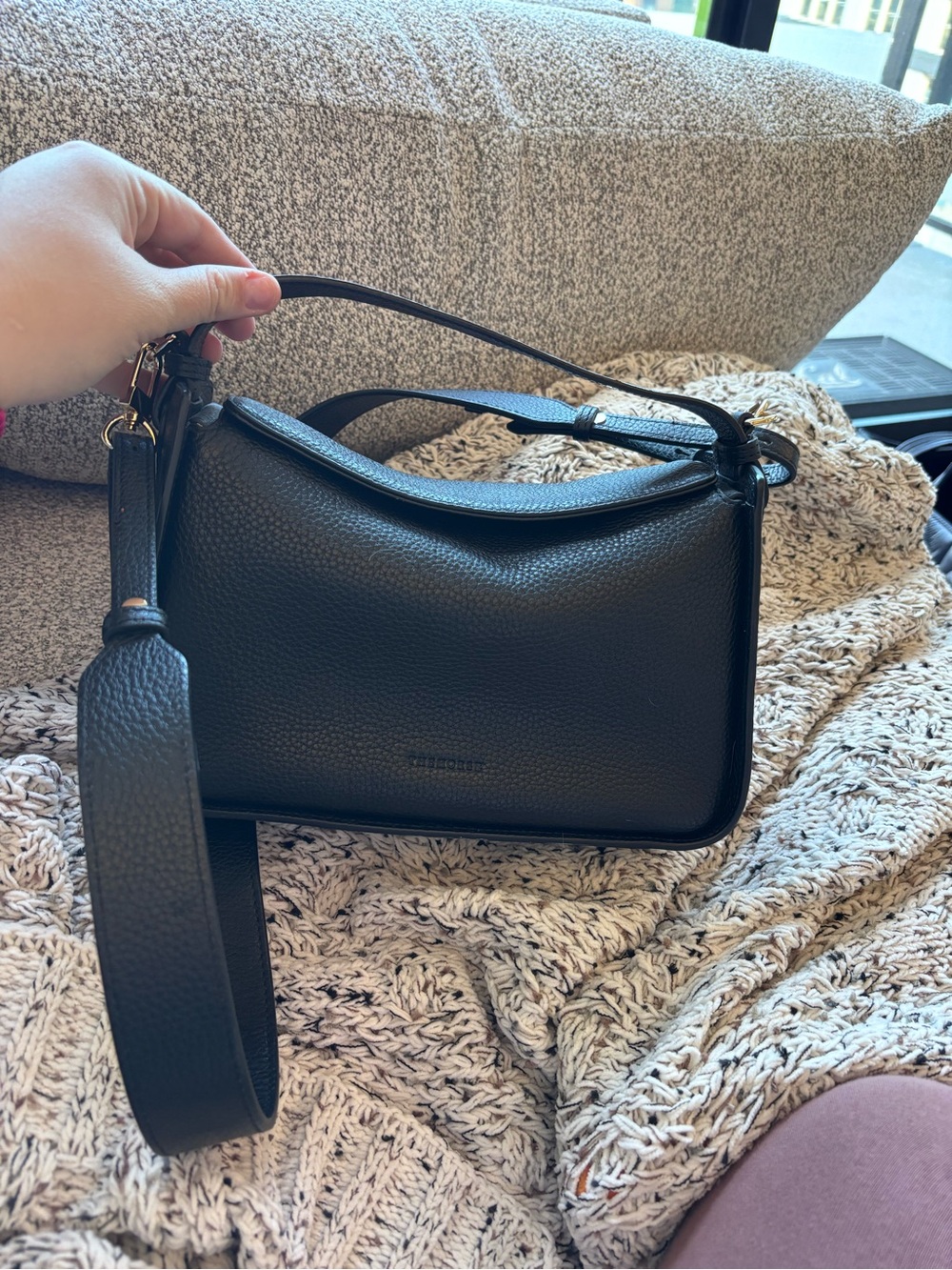 The Horse Black Pebbled Leather Shoulder Bag